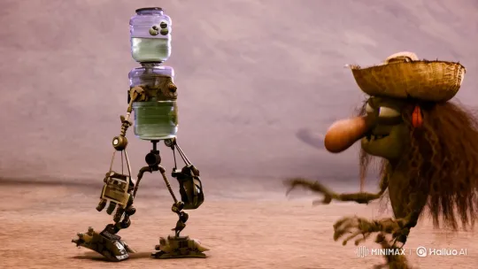 Robotic Water Jugs Battle Whimsical Monster in Dynamic Sequence – AI Generated Video | Hailuo AI