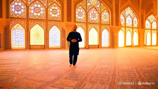 Islamic Sanctuary: A Man's Journey Through Sacred Space – AI Generated Video | Hailuo AI