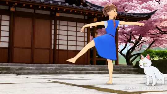 Young Girl and Cat Spirit Dance Gracefully in Ghibli-Style Animation – AI Generated Video | Hailuo AI