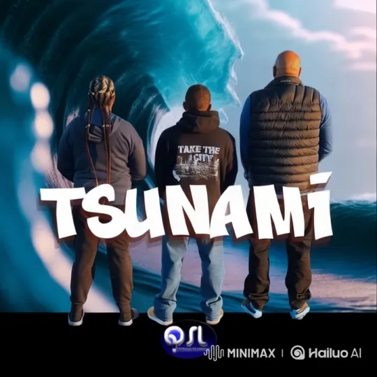 Dramatic Tsunami Wave Crashes Over Stood Individuals – AI Generated Video | Hailuo AI