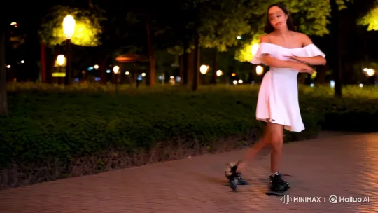 City Park Dance: Evening Light and Graceful Moves – AI Generated Video | Hailuo AI