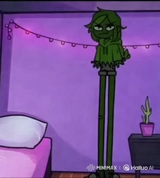 Aesthetic Room with Swaying Character in Green Hoodie – AI Generated Video | Hailuo AI