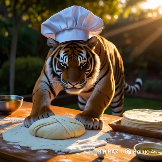 Tiger Chef Bakes in Animated Live2D Short – AI Generated Video | Hailuo AI