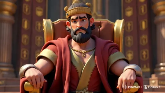 Regal Figure Remains Composed Amidst Shaking Throne Room – AI Generated Video | Hailuo AI