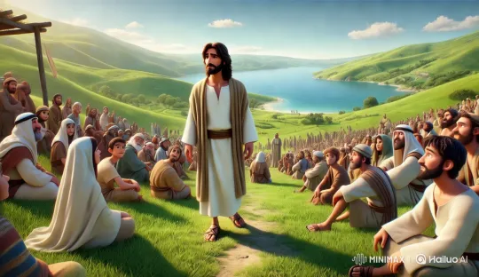Crowded Hillsides Anticipate Sermon of Jesus – AI Generated Video | Hailuo AI