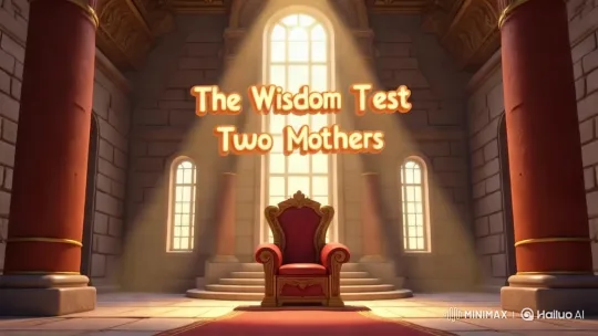 The Wisdom Test: Two Mothers in a Majestic Throne Room – AI Generated Video | Hailuo AI
