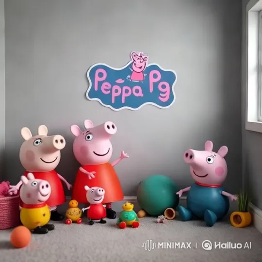Peppa Pig Toys Dance in a Colorful Room – AI Generated Video | Hailuo AI