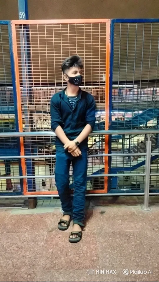 Young Man Against Vibrant Metal Fence – AI Generated Video | Hailuo AI