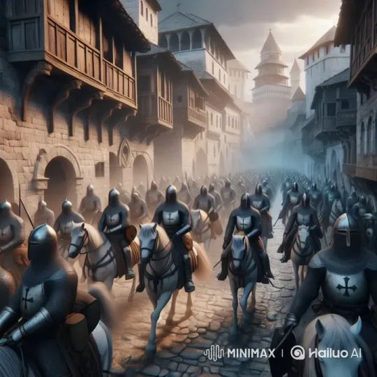 Medieval Knights Parade Through Stone City – AI Generated Video | Hailuo AI