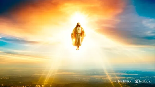 Divine Descent: Jesus in Majestic Radiance – AI Generated Video | Hailuo AI