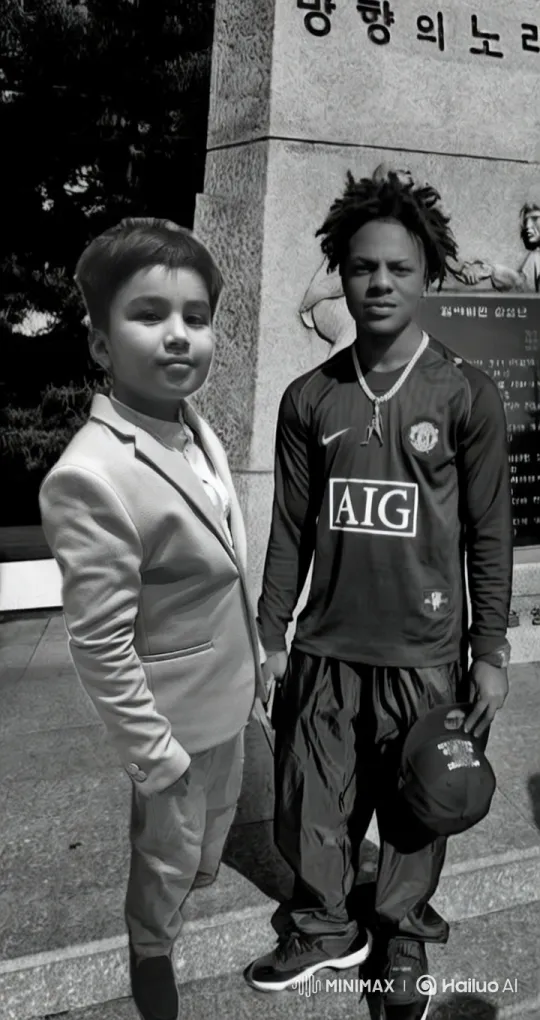 Boys Share Affectionate Hug and Kiss in Front of Monument – AI Generated Video | Hailuo AI