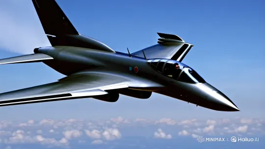 Supersonic Jet Soars Through Sky in Aesthetic Clip – AI Generated Video | Hailuo AI