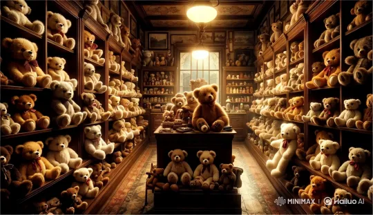 Vintage Toy Store with Charming Teddy Bears – AI Generated Video | Hailuo AI