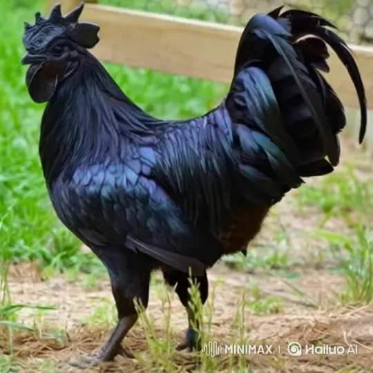 Graceful Rooster in Farm Setting: Captivating Tracking Shot – AI Generated Video | Hailuo AI