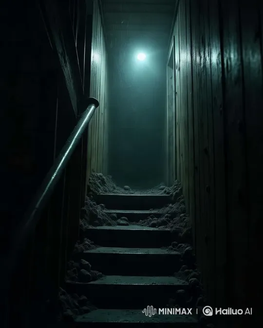 Eerie Descent into Dusty Basement – AI Generated Video | Hailuo AI