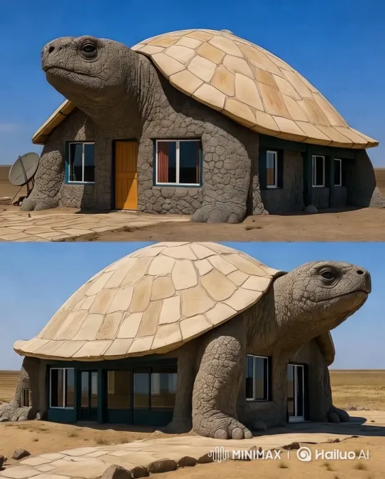 Animated Turtle House Walks in Desert Wonderland – AI Generated Video | Hailuo AI