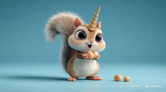 Cheerful Unicorn Squirrel Animation in Live2D – AI Generated Video | Hailuo AI