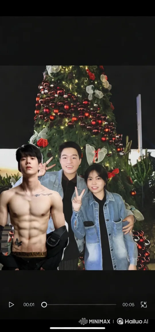 Christmas Celebration with Surprise Kiss Scene – AI Generated Video | Hailuo AI