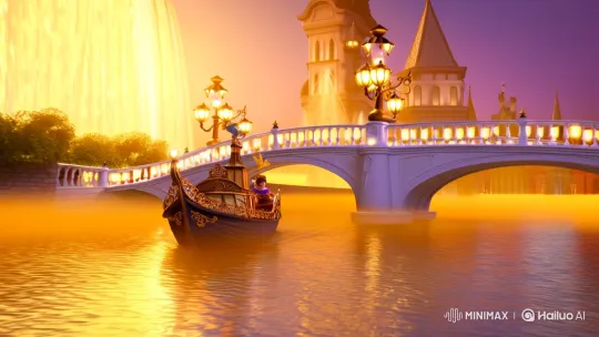 Victorian Enchantment: A Golden Sunset Canal Scene – AI Generated Video | Hailuo AI