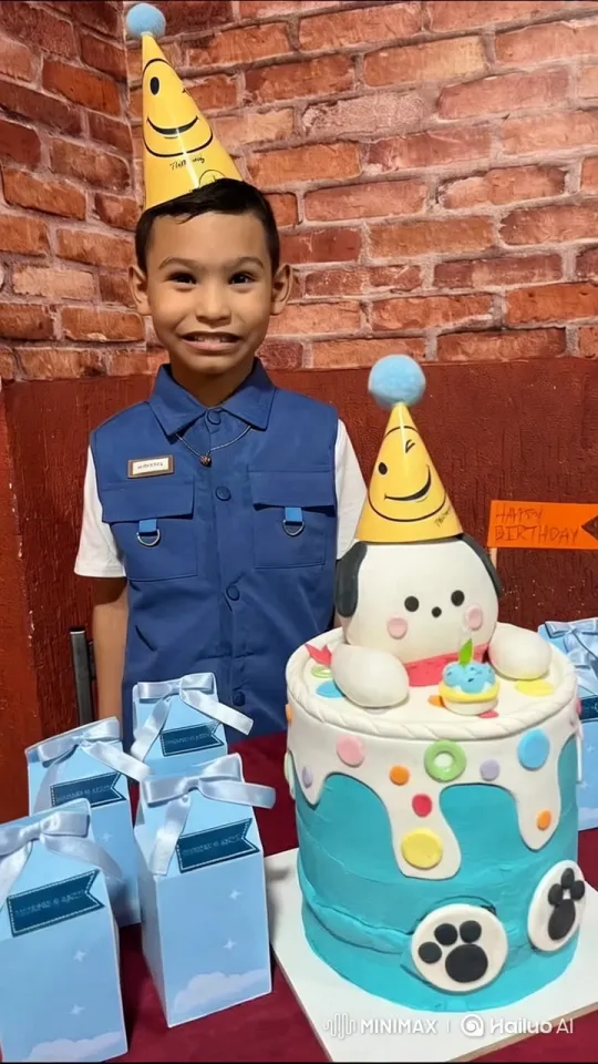 Boy with Birthday Cake and Gifts Celebrates – AI Generated Video | Hailuo AI