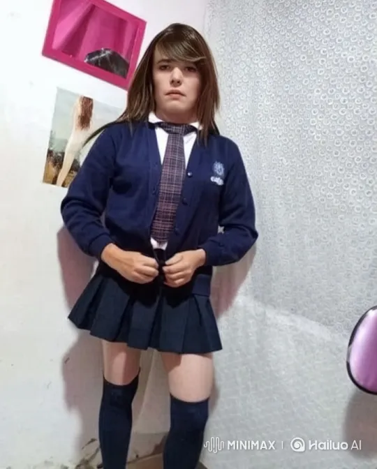 Woman Showcases School Uniform in Live2D Animation – AI Generated Video | Hailuo AI
