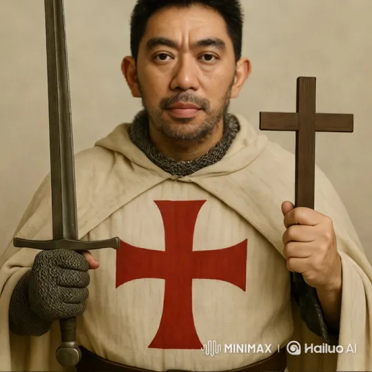 Knight Showcases Sword and Cross in Dramatic Display – AI Generated Video | Hailuo AI