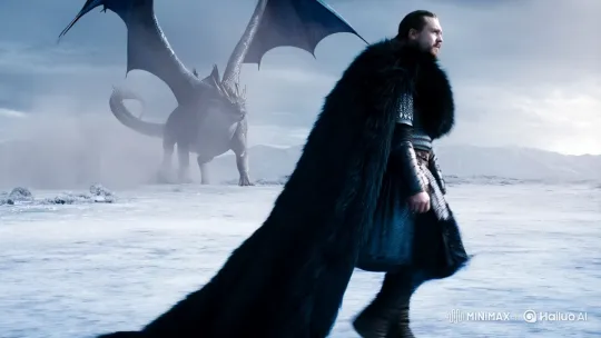 Warrior Faces Majestic Dragon on Snowy Battlefield – AI Generated Video | Hailuo AI