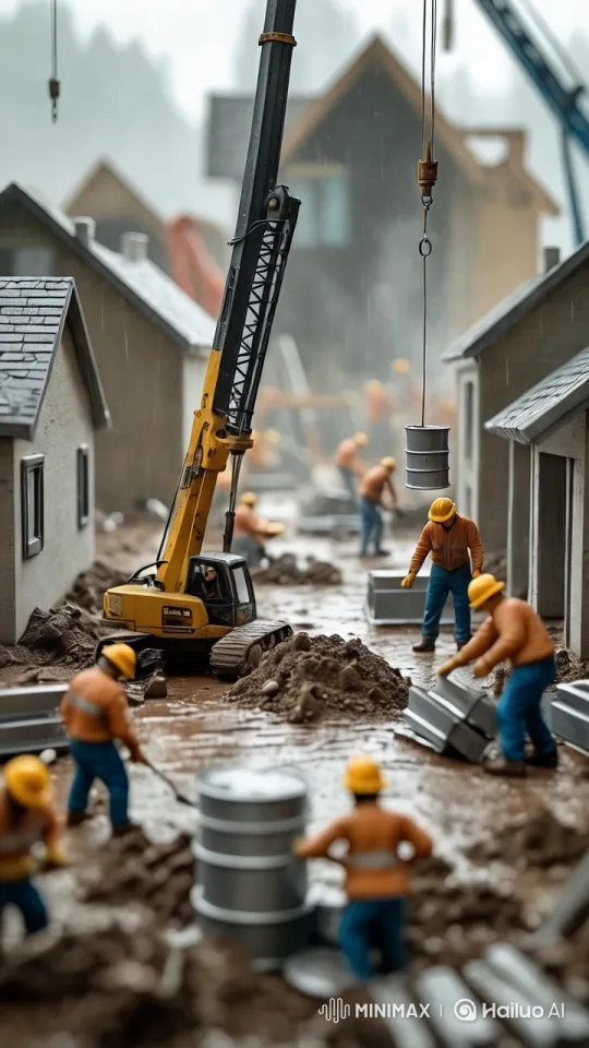 Construction Site Activity and Atmosphere – AI Generated Video | Hailuo AI