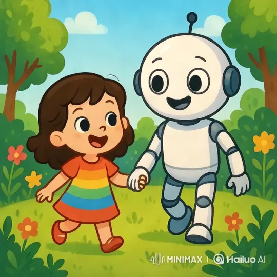 Linh and the Friendly Robot's Joyful Adventures – AI Generated Video | Hailuo AI