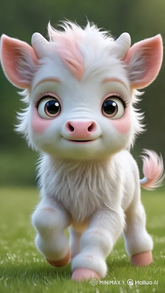 Cute Fluffy Creature in Serene Green Field – AI Generated Video | Hailuo AI