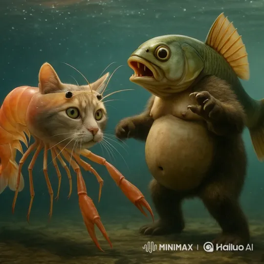 Underwater Catfish Fight: Surreal and Violent Clash – AI Generated Video | Hailuo AI