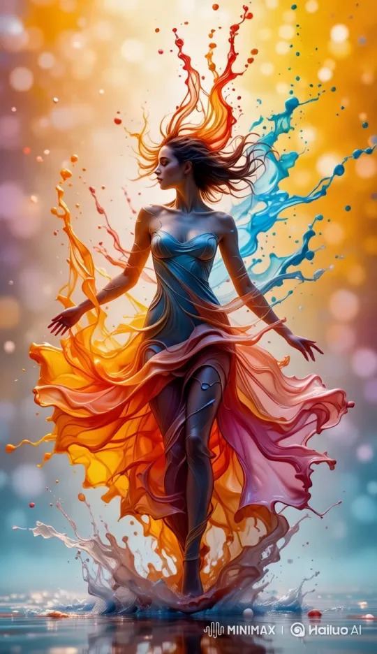 Vibrant Dance: A Colorful Display of Artistry – AI Generated Video | Hailuo AI