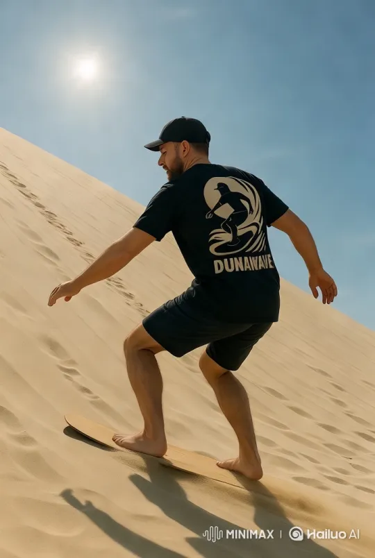 Sandboarding Descent: Dynamic Motion and Visuals – AI Generated Video | Hailuo AI