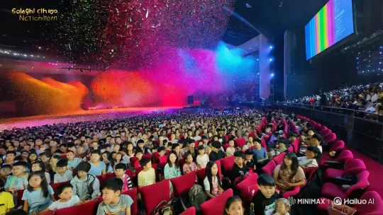 Vibrant Concert Timelapse with Colorful Confetti and Enthusiastic Audience – AI Generated Video | Hailuo AI