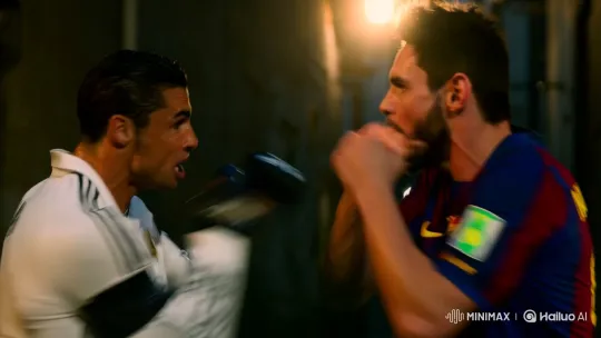 Ronaldo vs. Messi: Fiery Alleyway Confrontation – AI Generated Video | Hailuo AI
