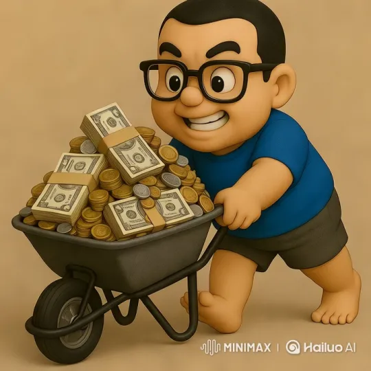 Middle-aged Man Struggles with Heavy Load of Money – AI Generated Video | Hailuo AI