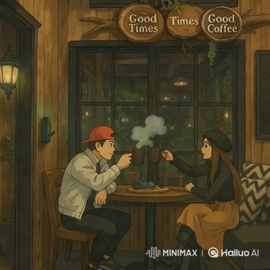 Rustic Café Scene: Cozy Interlude with Coffee and Comfort – AI Generated Video | Hailuo AI