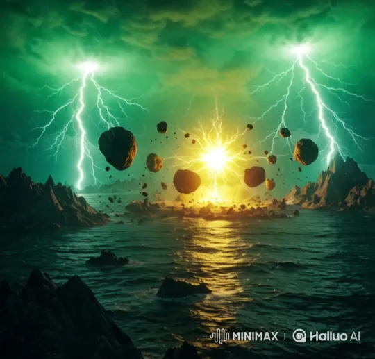 Electric Storm and Levitating Rocks on Planet Namedk – AI Generated Video | Hailuo AI