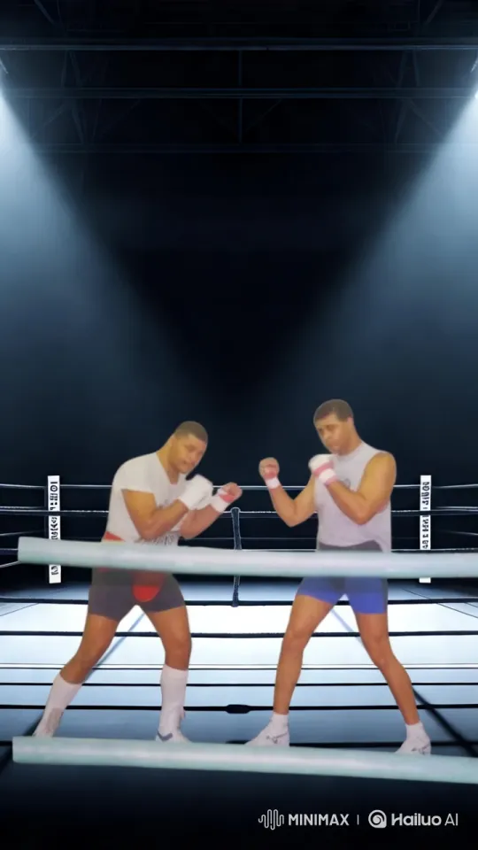 Intense Boxing Exchange Captured in Aesthetic Video – AI Generated Video | Hailuo AI