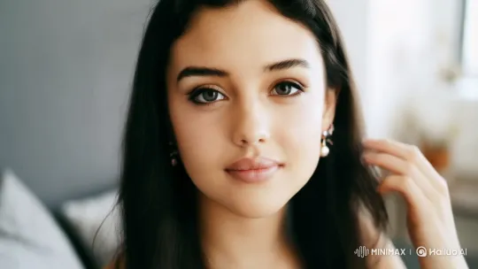 Shy Young Woman with Elegant Simplicity and Gentle Beauty – AI Generated Video | Hailuo AI