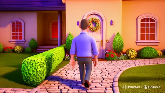 Father's Heartwarming Homecoming in Whimsical Animation – AI Generated Video | Hailuo AI