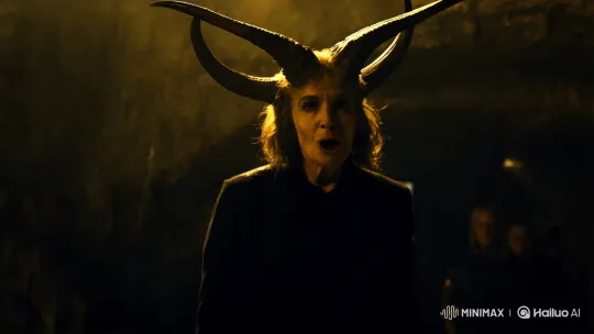 Dominant Figure Threatens with Horns in Dramatic Scene – AI Generated Video | Hailuo AI