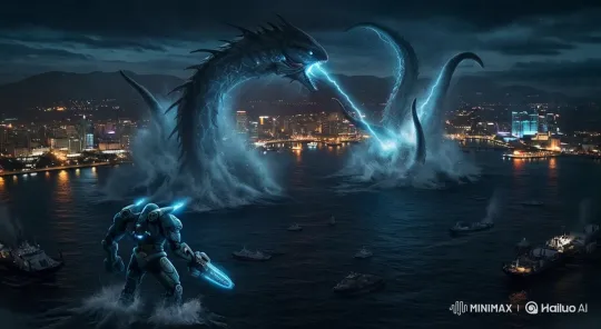 Colossal Sea Monster Attacks City, Jaeger Defends – AI Generated Video | Hailuo AI