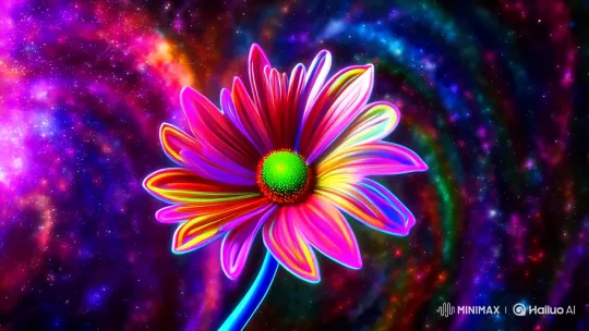 Surreal Psychedelic Flower in Cosmic Dance – AI Generated Video | Hailuo AI
