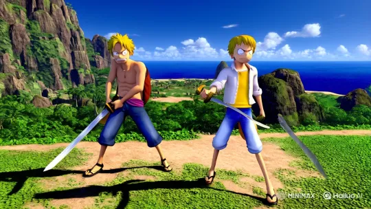 Epic Zoro-Luffy Duel on Sunlit Island Landscape – AI Generated Video | Hailuo AI