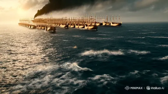 Destruction of the Medieval Fleet: Cinematic Chaos and Inferno – AI Generated Video | Hailuo AI