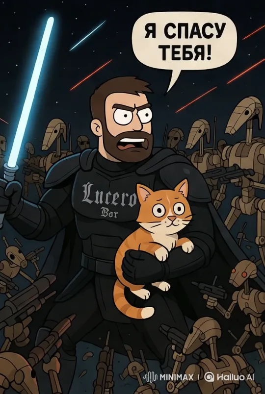 Hero Rescues Kitten Amidst Star Wars-Style Battle – AI Generated Video | Hailuo AI