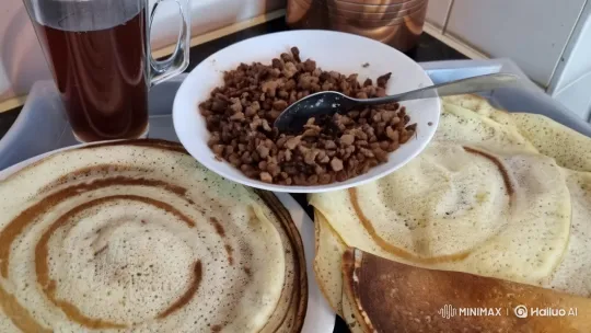 Construction Team Cooks Somali Canjeero on Rooftop – AI Generated Video | Hailuo AI