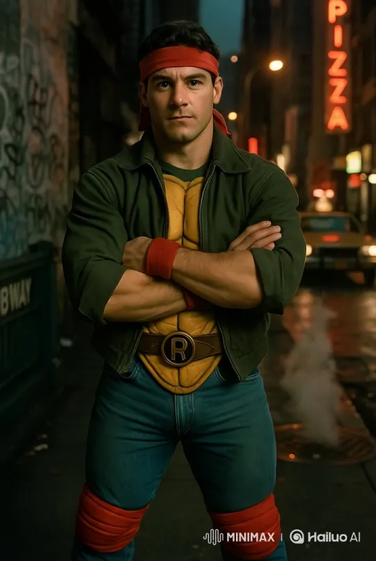 Confident Man Showcases Costume in Urban Alley – AI Generated Video | Hailuo AI