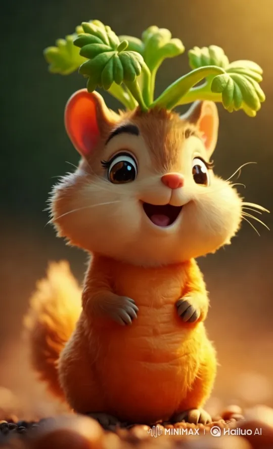 Whimsical Chipmunk-Like Creature in Enchanting Golden Light – AI Generated Video | Hailuo AI